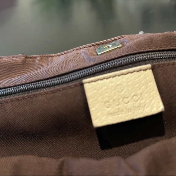 Gucci Brown Brooklyn Gg Canvas Hobo Buckle Shoulder Bag Y2k Gold Cream Monogram - Picture 10 of 13